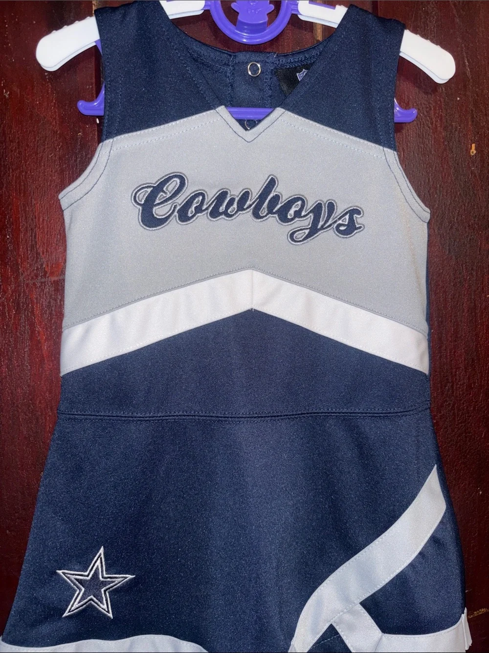 NFL Navy and Silver Cowboys Cheer Tank Dress for Kids